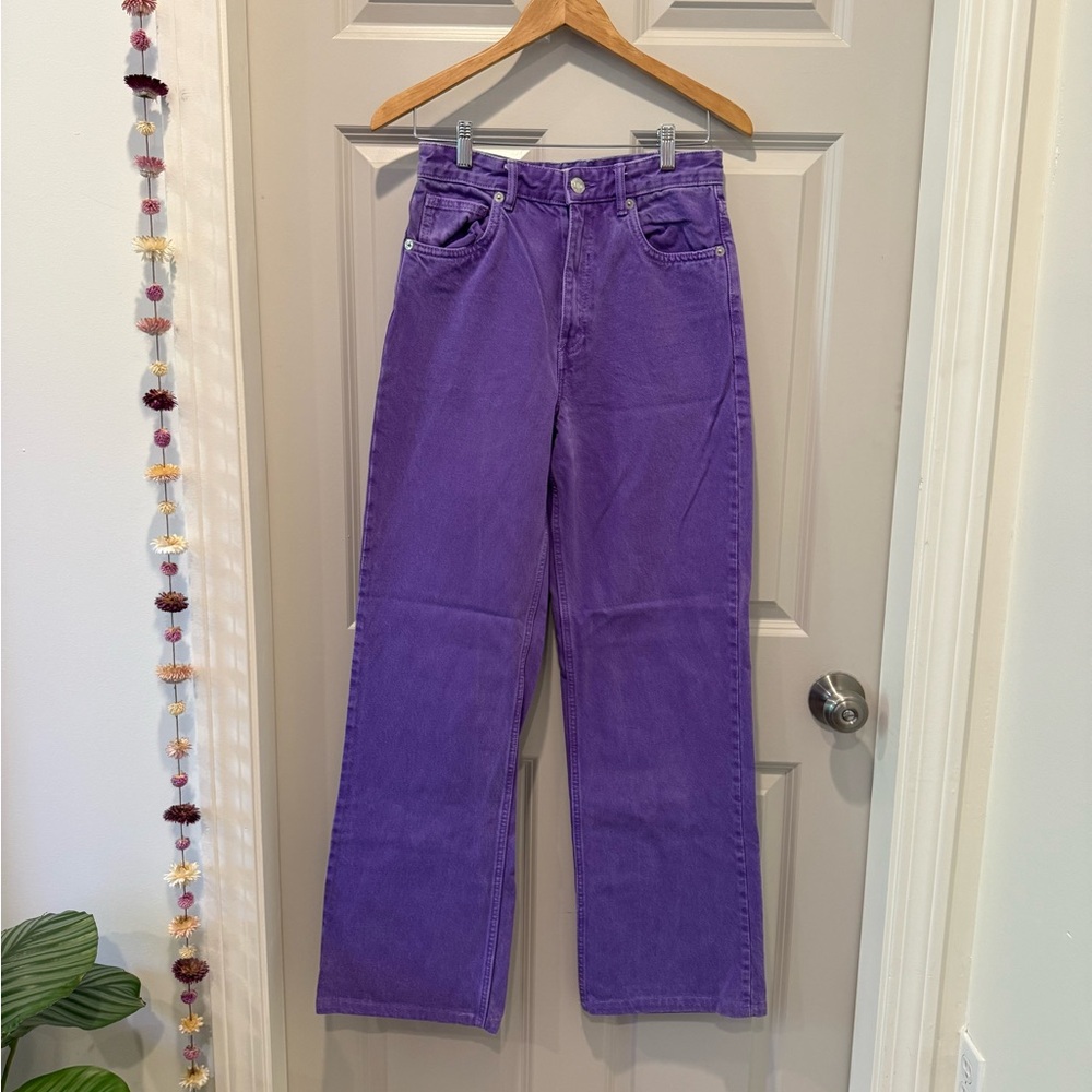 Zara Purple Straight Leg Jeans